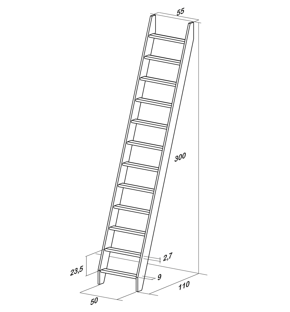 Лестница М-013у (без поручня)