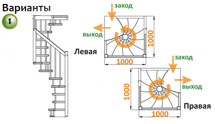Лестница ЛВ-1.0  П дуб